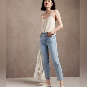Banana Republic | The Straight Jean High Rise Light Wash Denim Jeans